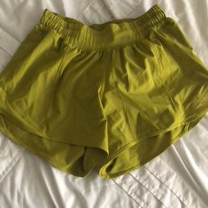 Lululemon athletic greenish-mustard neon short
